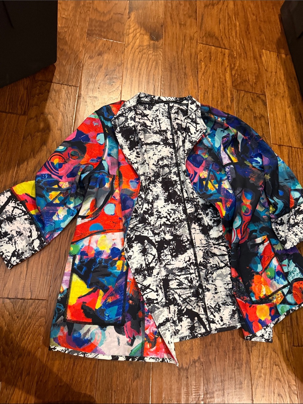 Vibrant Abstract Multi-Color Open Front Reversible Women's Blazer